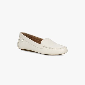 Ugg Flores Läder Lägenheter Skor Dam Vita (125734JQC)